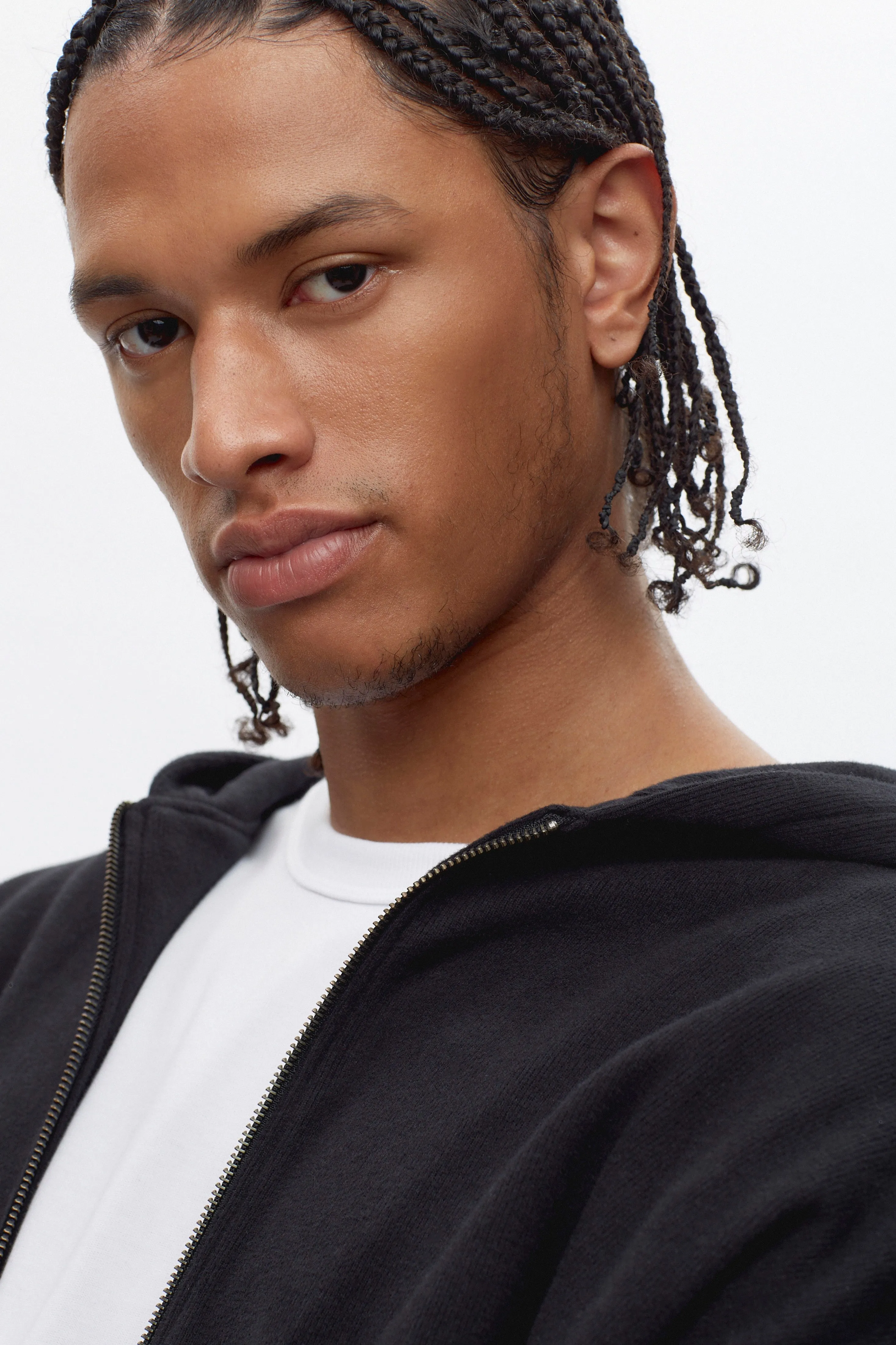 Men's Cozy Zip Hoodie in Black