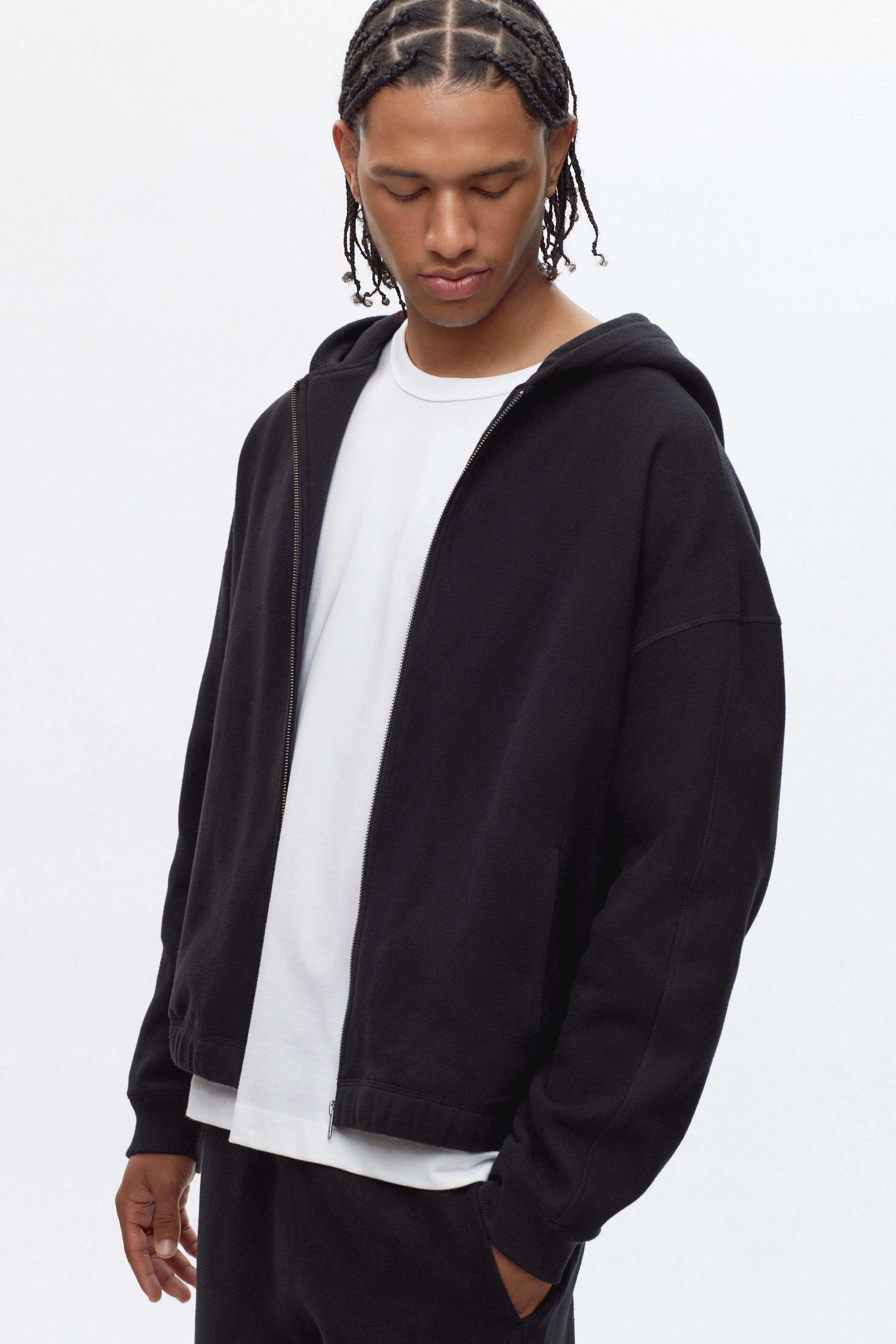 Men's Cozy Zip Hoodie in Black
