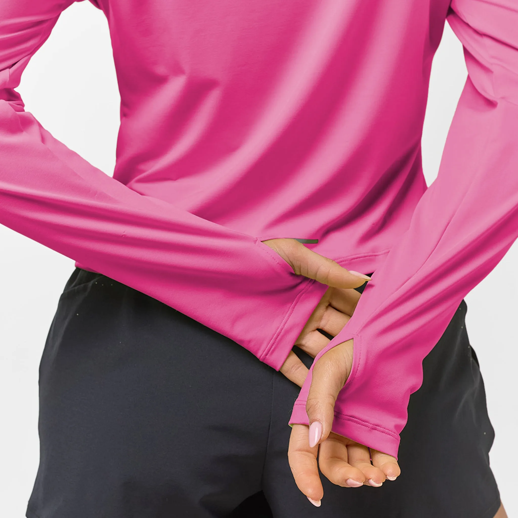 Performance 1/4 Zip Top & Short Set | Bright Pink Black