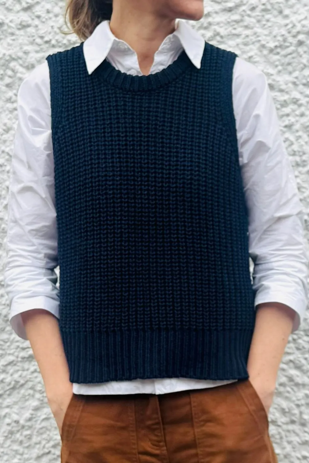 Rebecca Ribbed Tank Top (Navy)