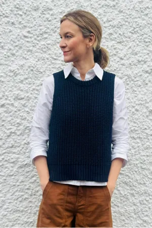 Rebecca Ribbed Tank Top (Navy)