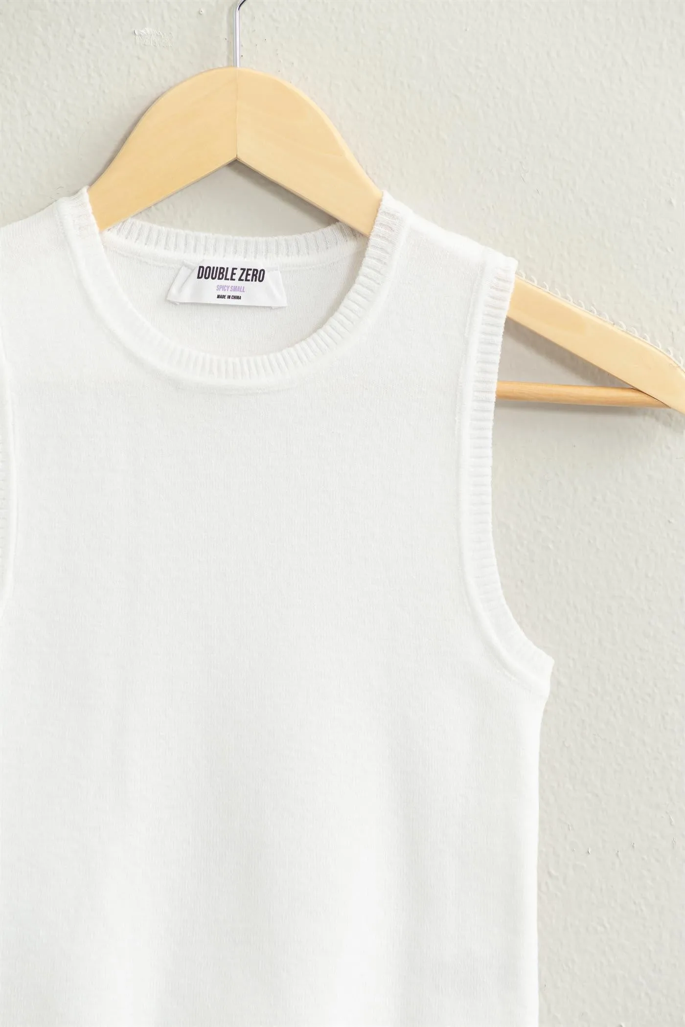 Ribbed Knit Cropped Tank Top