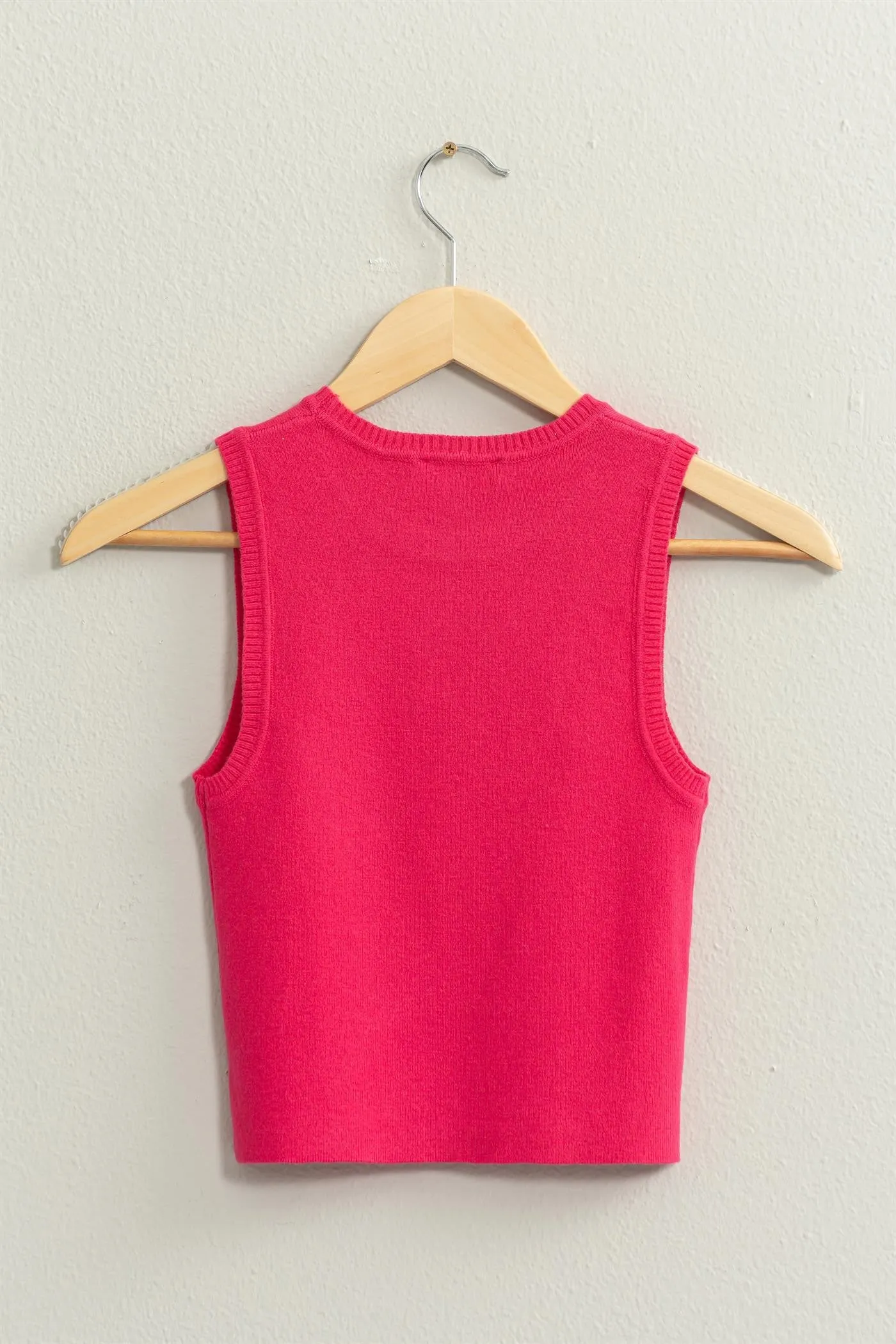 Ribbed Knit Cropped Tank Top