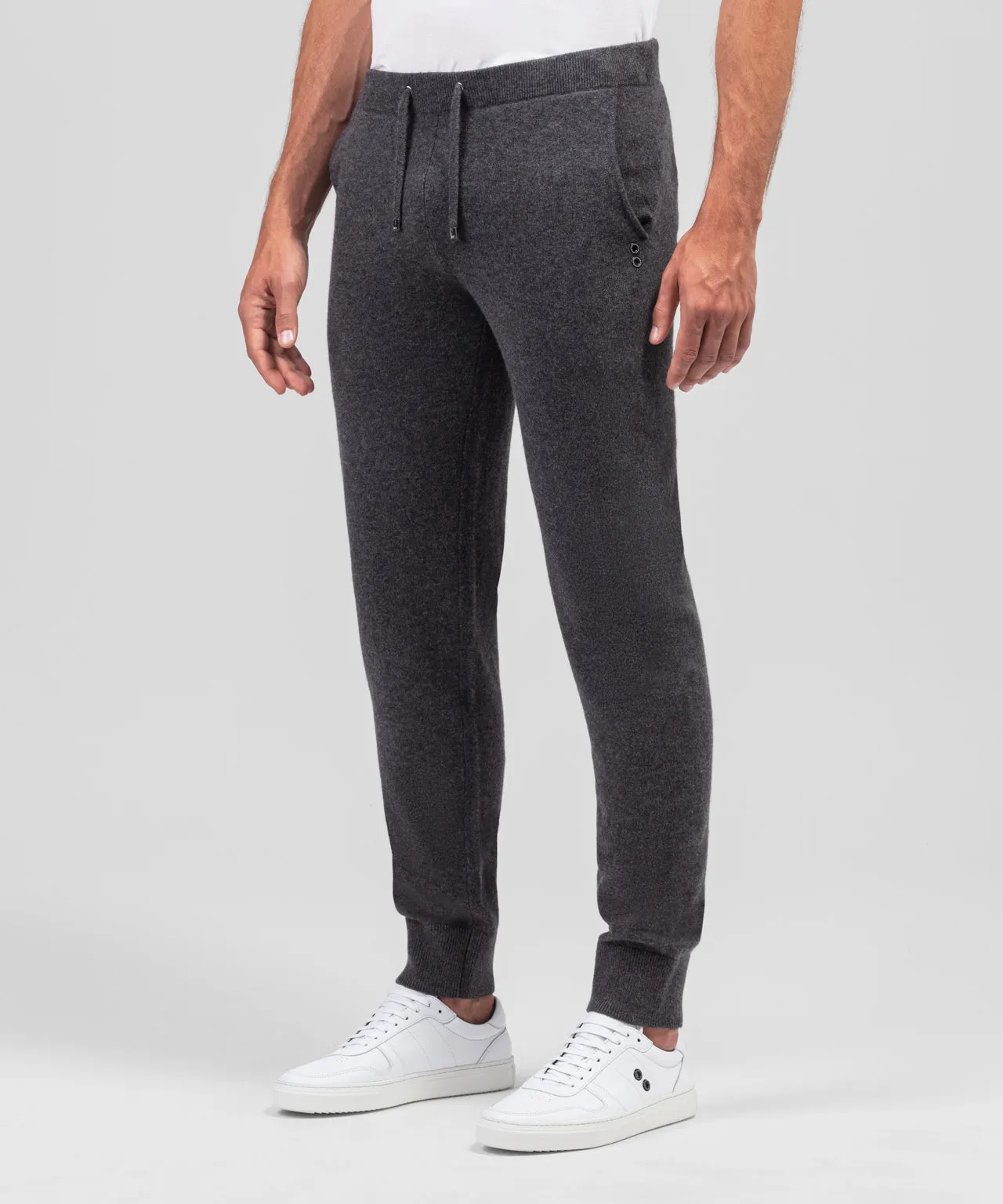 RON DORFF CASHMERE PANTS - DARK GREY MELANGE