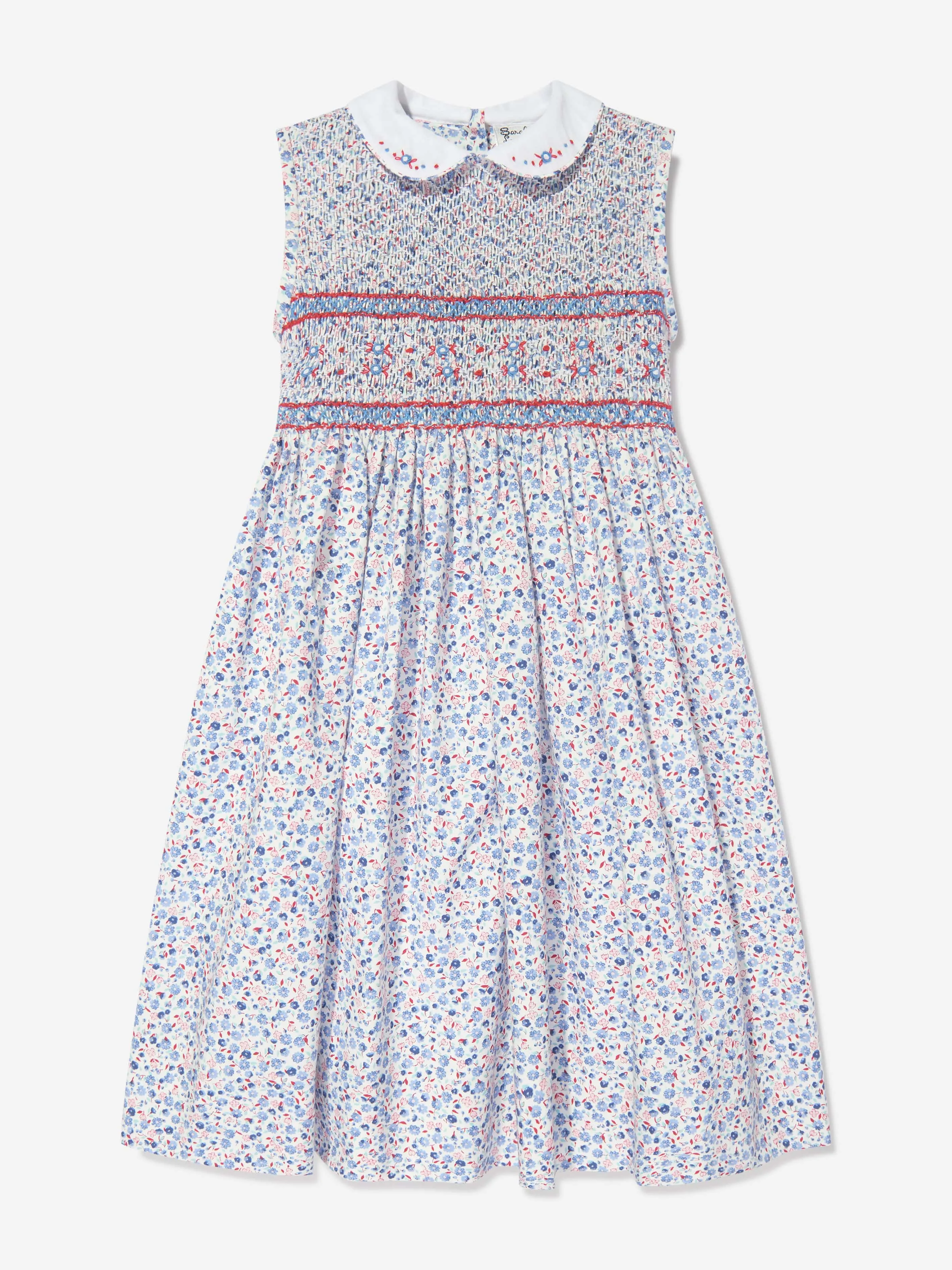 Sarah Louise Girls Floral Sleeveless Dress in Multicolour