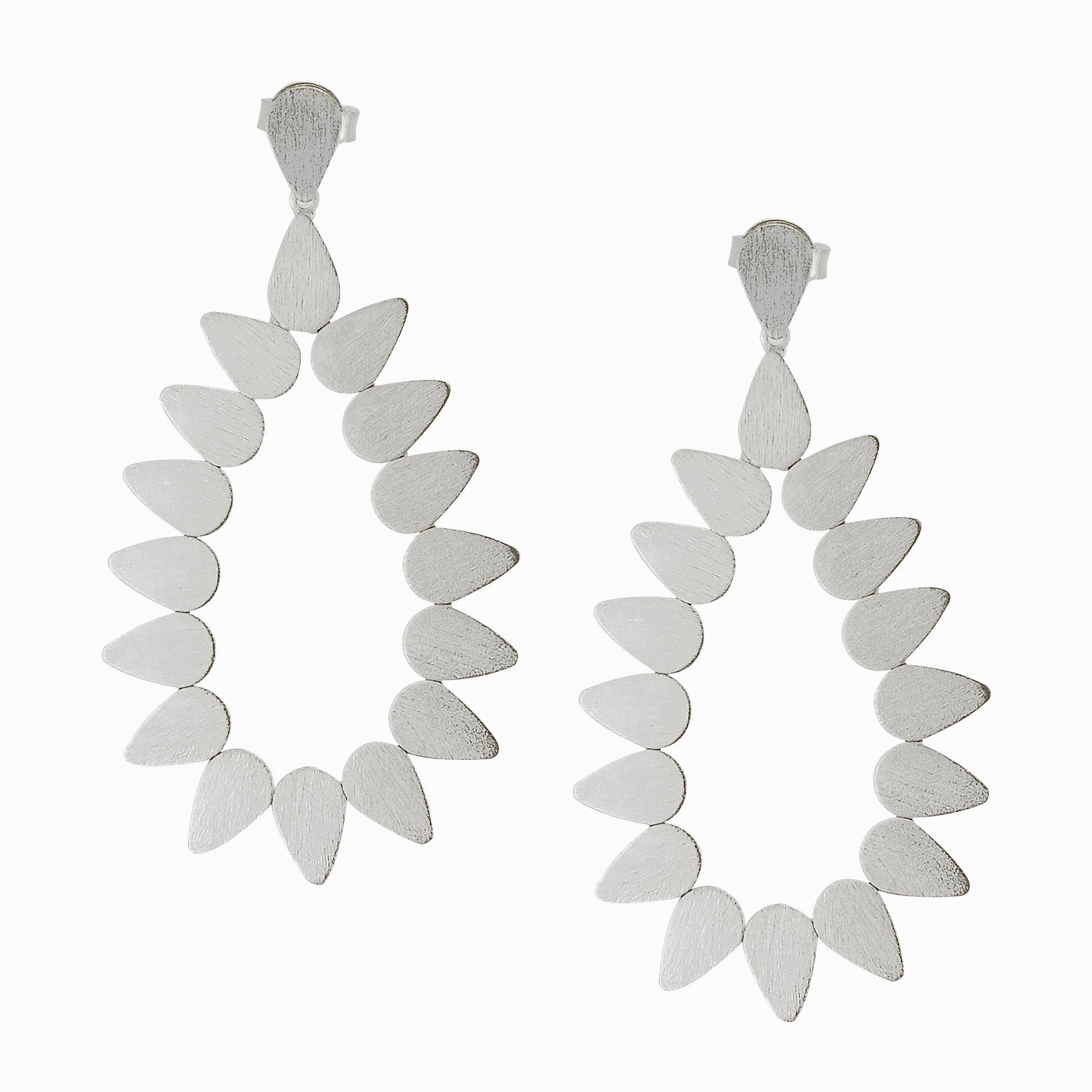 Sheila Fajl Livia Open Teardrop Statement Earrings in Silver Plated