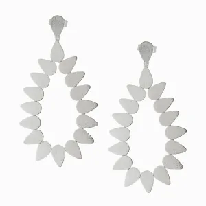 Sheila Fajl Livia Open Teardrop Statement Earrings in Silver Plated