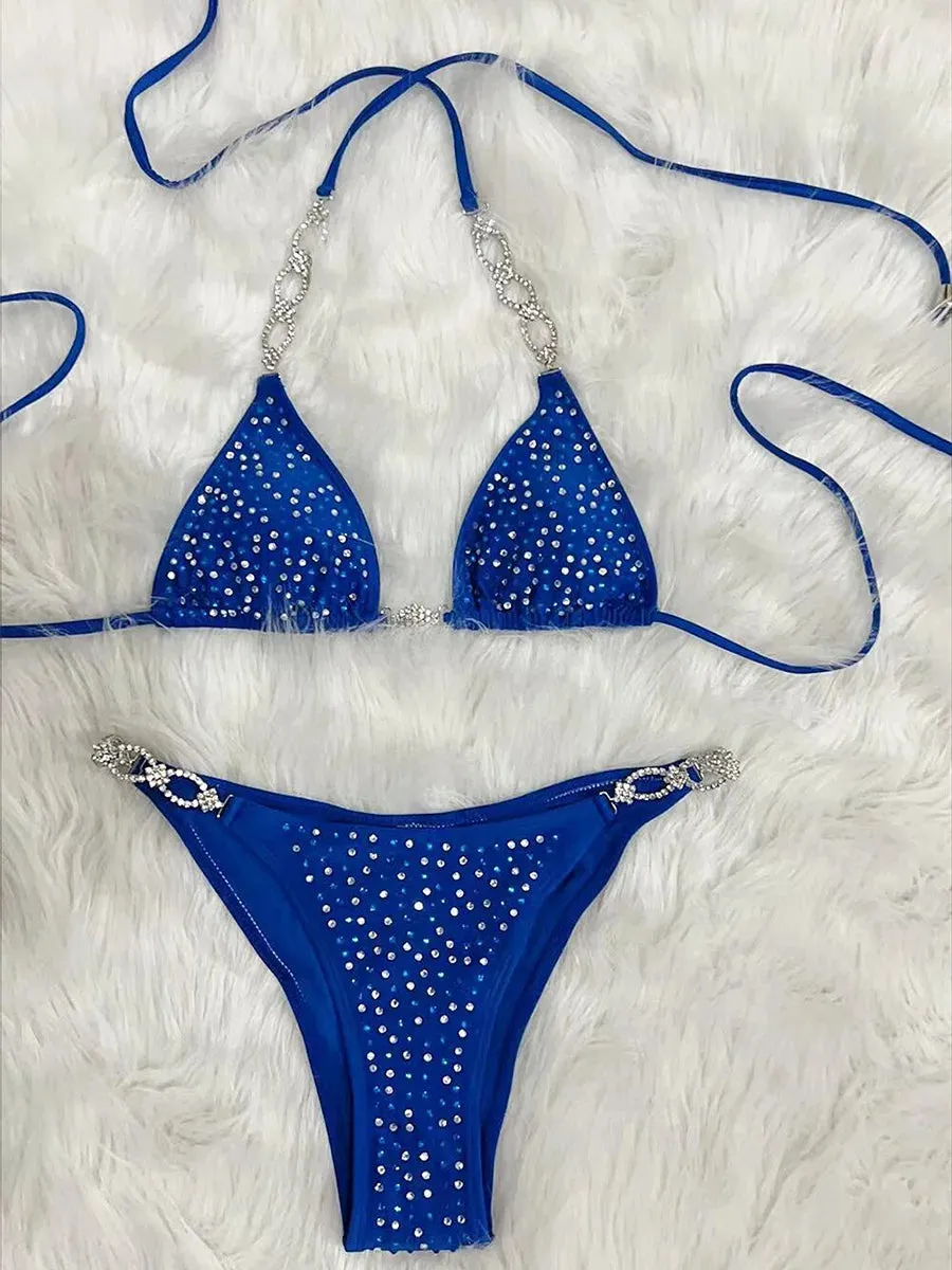 Shiny Sequins Rhinestone Bikini Women Two-pieces Bikini set