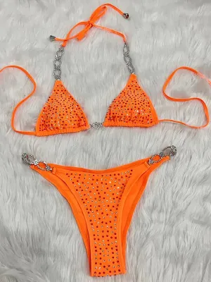 Shiny Sequins Rhinestone Bikini Women Two-pieces Bikini set
