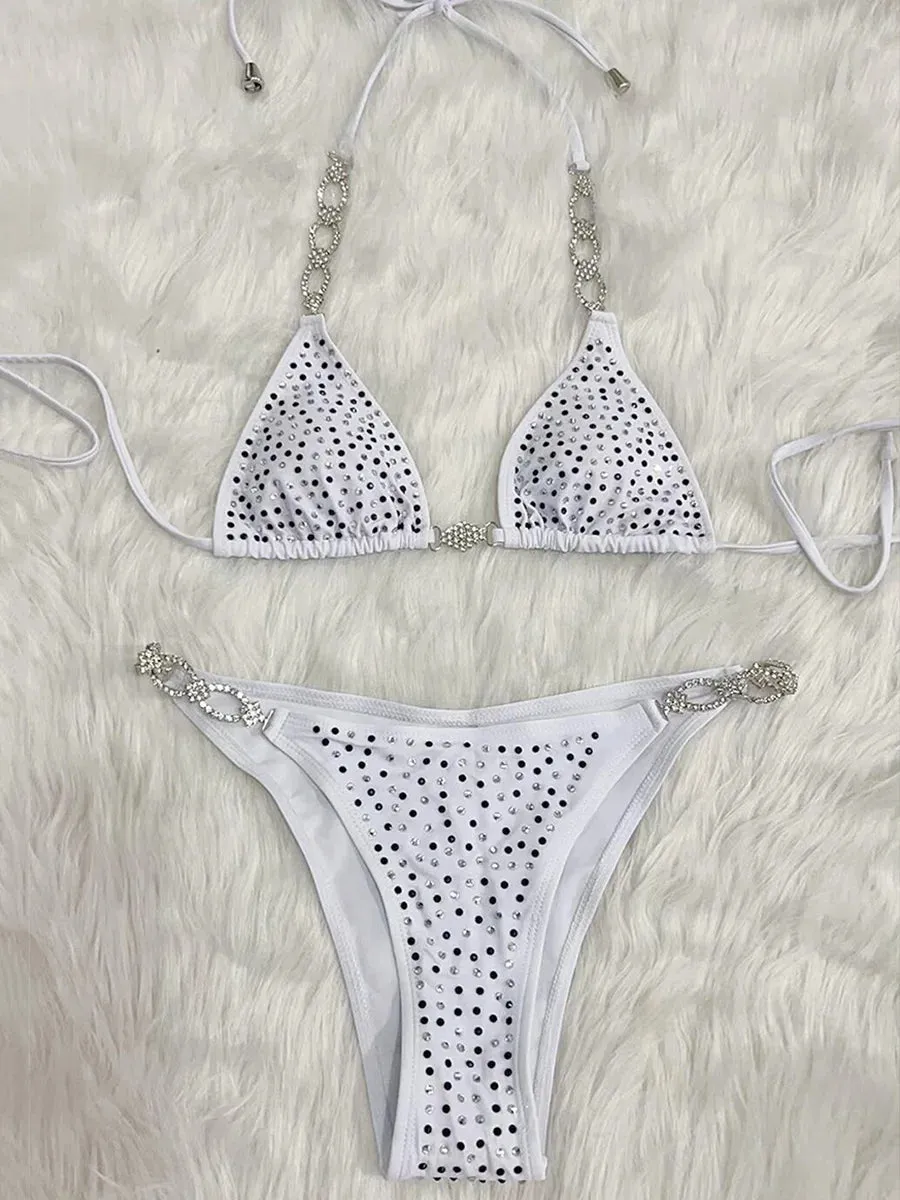 Shiny Sequins Rhinestone Bikini Women Two-pieces Bikini set
