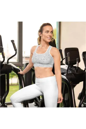 Silver Mandala Padded Sports Bra