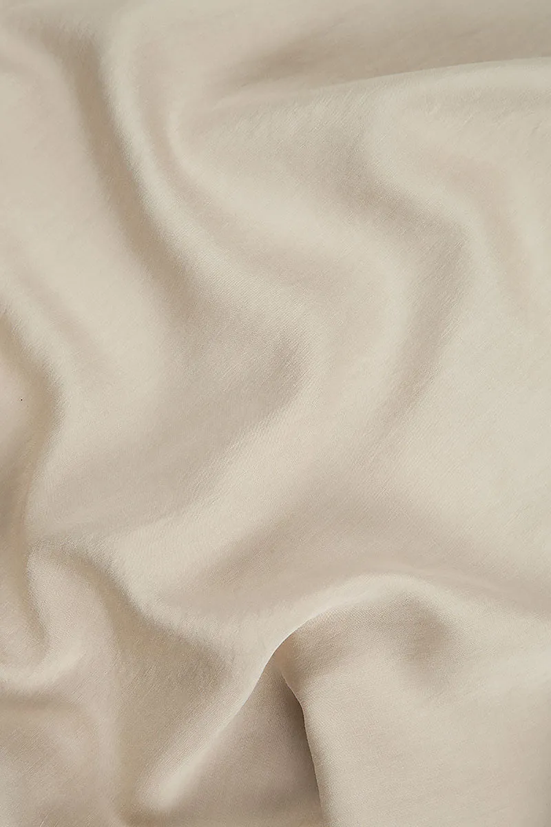 Single Pocket Sand Beige Silk Bamboo Dress