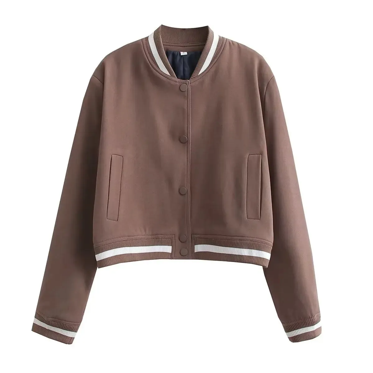SLTNX TRAF Woman Bomber Jackets for Women 2023 Chic Coats Female Casual Single-breasted with Pockets Jacket New Outerwear Tops