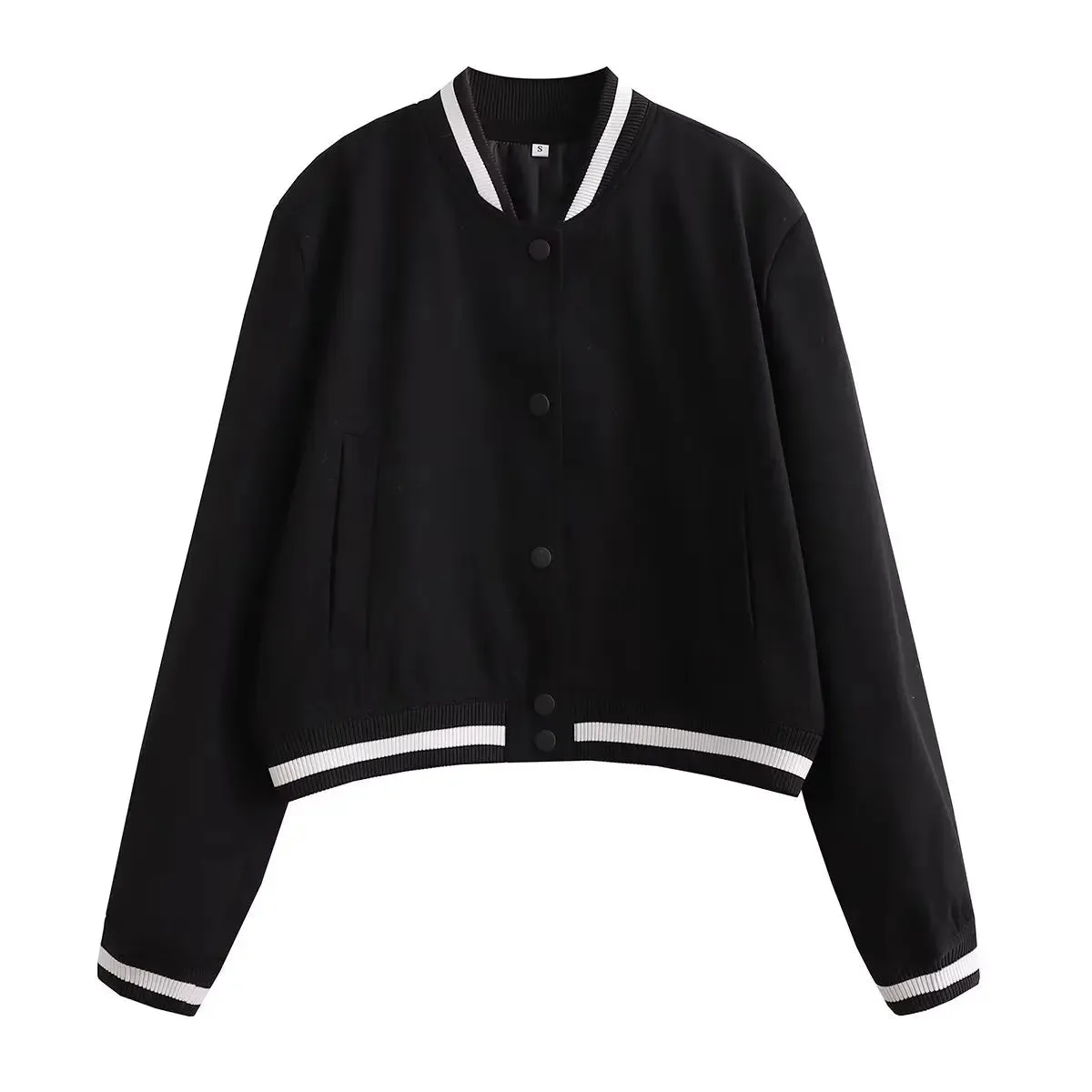 SLTNX TRAF Woman Bomber Jackets for Women 2023 Chic Coats Female Casual Single-breasted with Pockets Jacket New Outerwear Tops