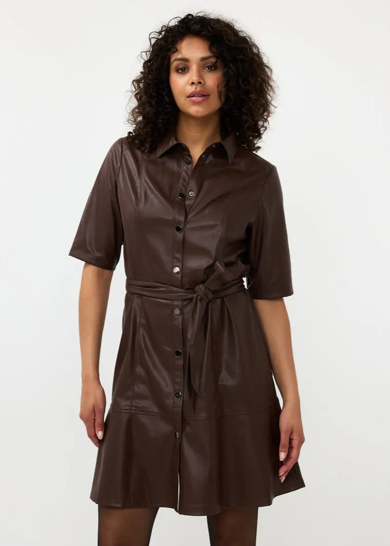 Soya Concept Leather Shirt Dress