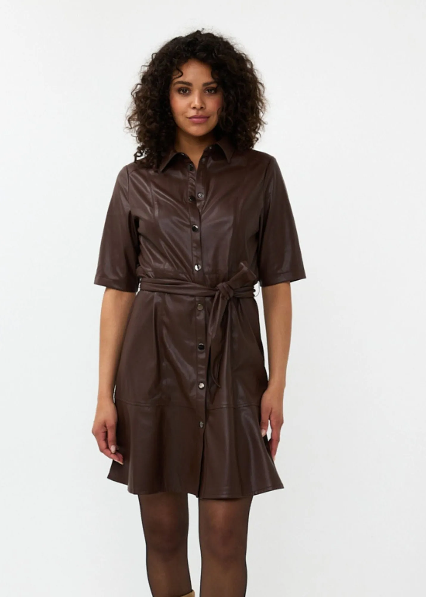 Soya Concept Leather Shirt Dress
