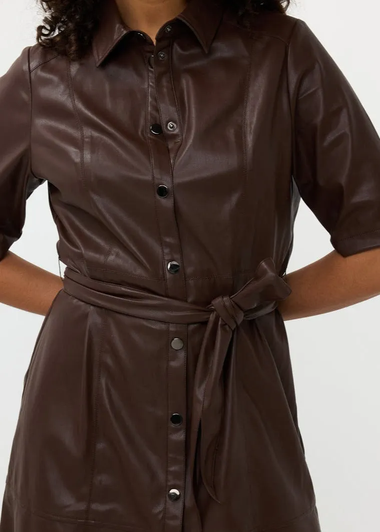Soya Concept Leather Shirt Dress