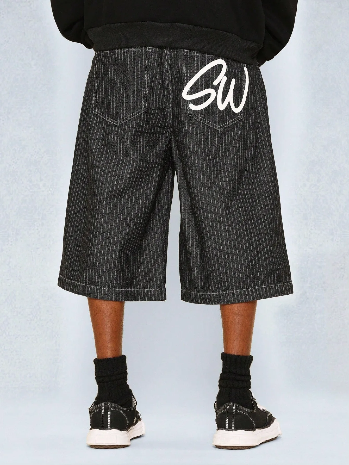 Stripe Denim Jort