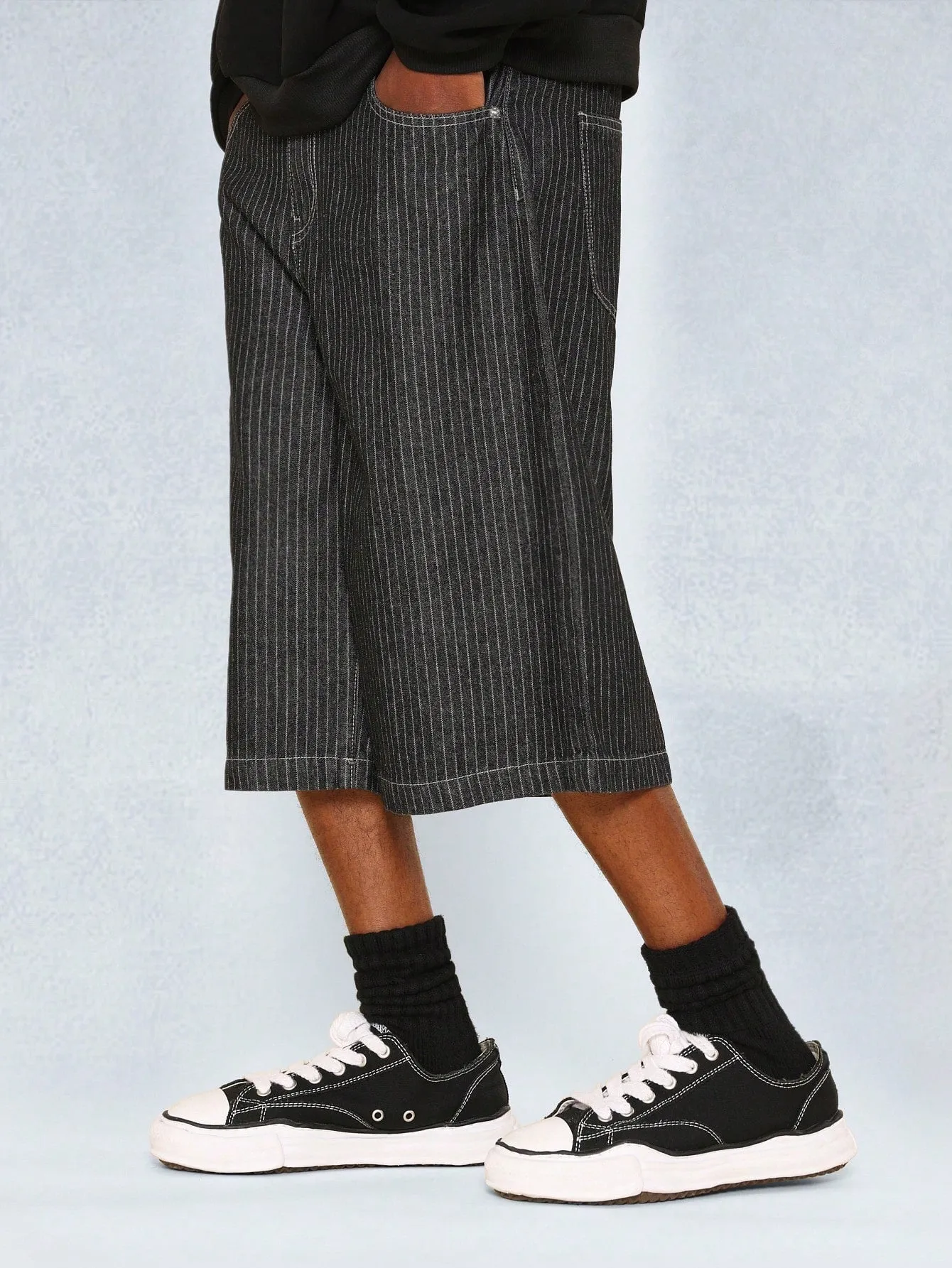 Stripe Denim Jort
