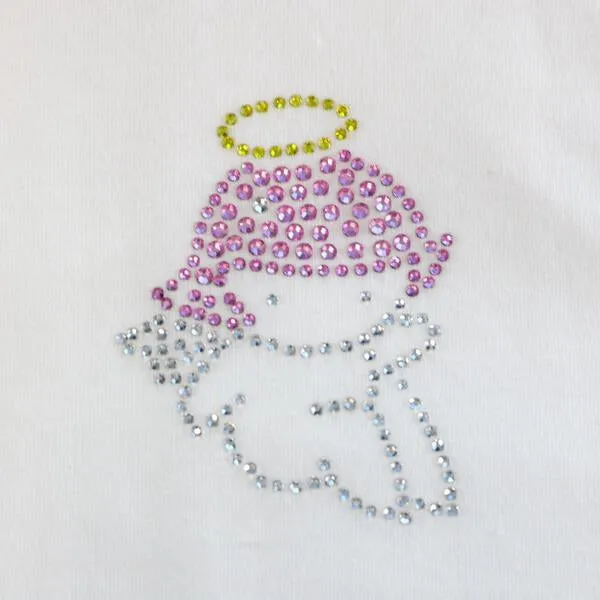 White Sequin Angel Wings Tee