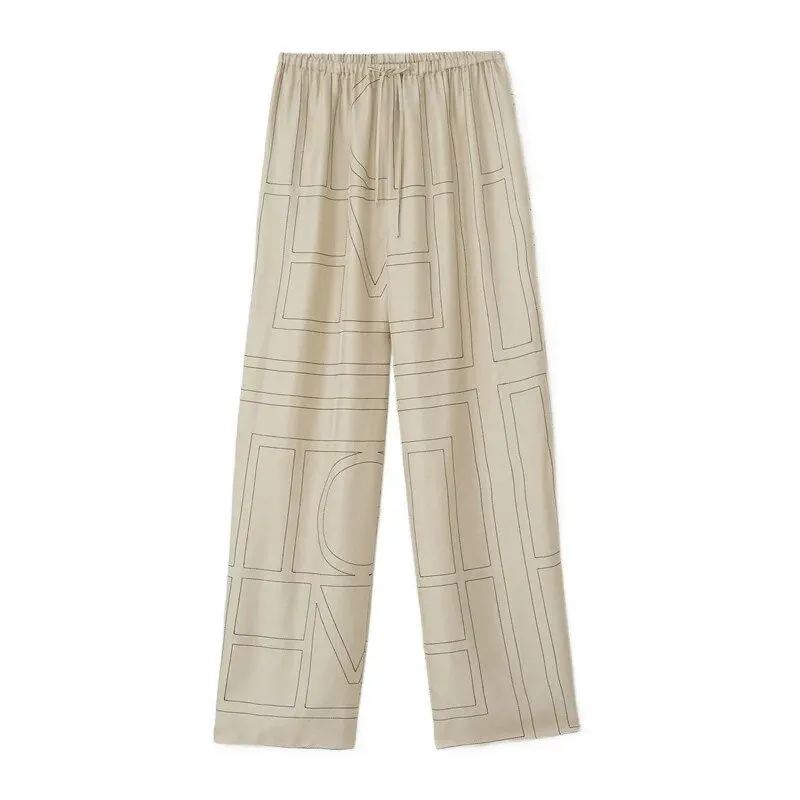 Women's Chic Geometric Print Pajama-Style Shirt and Trousers/Shorts Set