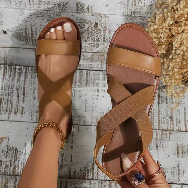 Women's Elastic Flat Sandals 83823582C