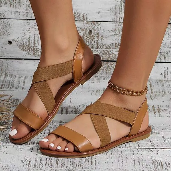 Women's Elastic Flat Sandals 83823582C