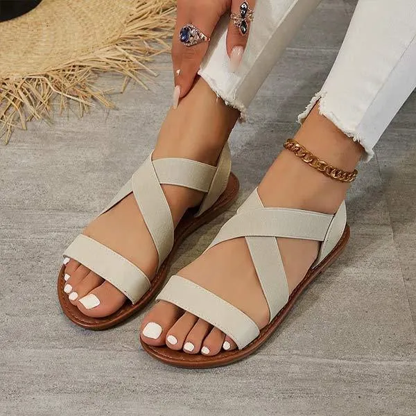 Women's Elastic Flat Sandals 83823582C
